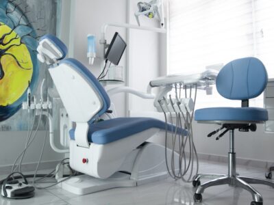 Dental treatment chair in a modern operatory