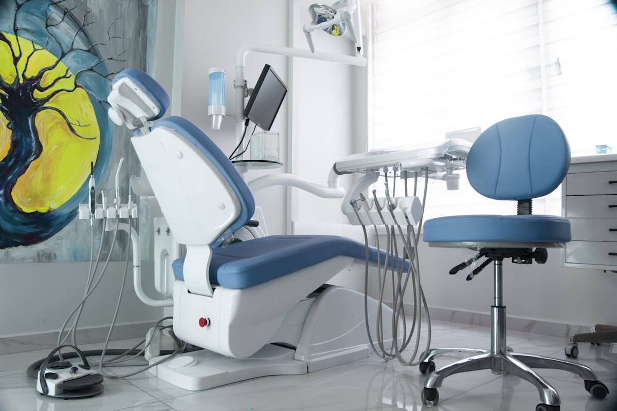 Dental treatment chair in a modern operatory