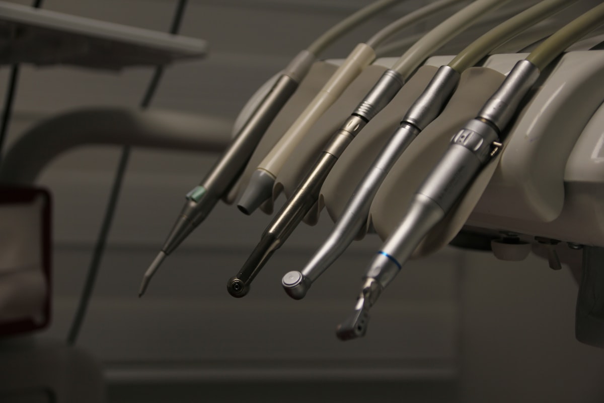 Dental handpieces on a treatment unit